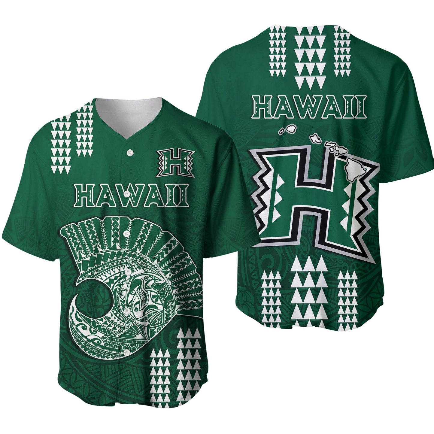 Hawaii Football Baseball Jersey Kakau Rainbow Warriors Helmet Ver.01
