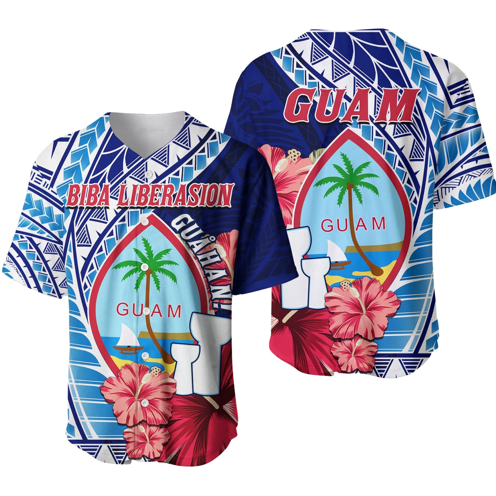 Guam Chamorro Baseball Jersey Happy Liberation Day Latte Stone Ver.01