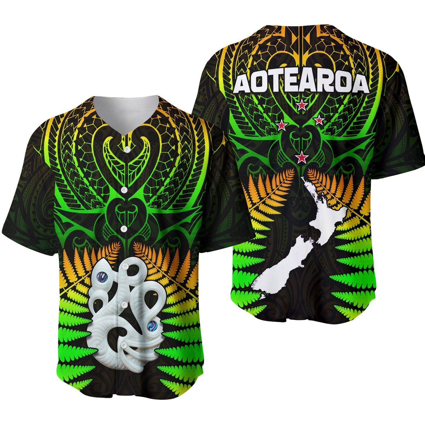 Aotearoa Fern Baseball Jersey New Zealand Hei Tiki Special Style