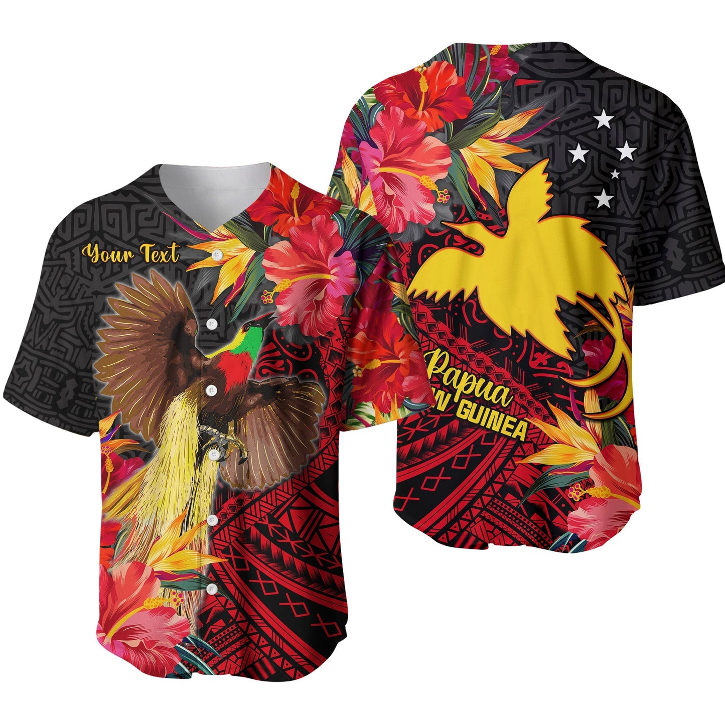 (Custom Personalised) Papua New Guinea Baseball Jersey Bird of Paradise