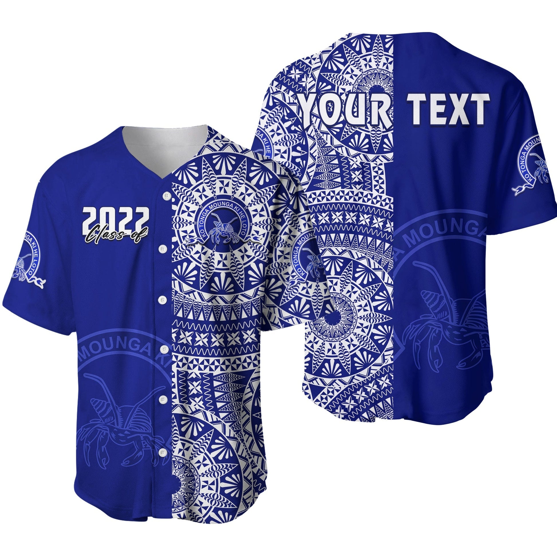 (Custom Text And Number) Queen Salote Tonga College Baseball Jersey Class Of Year Tongan Ngatu Pattern