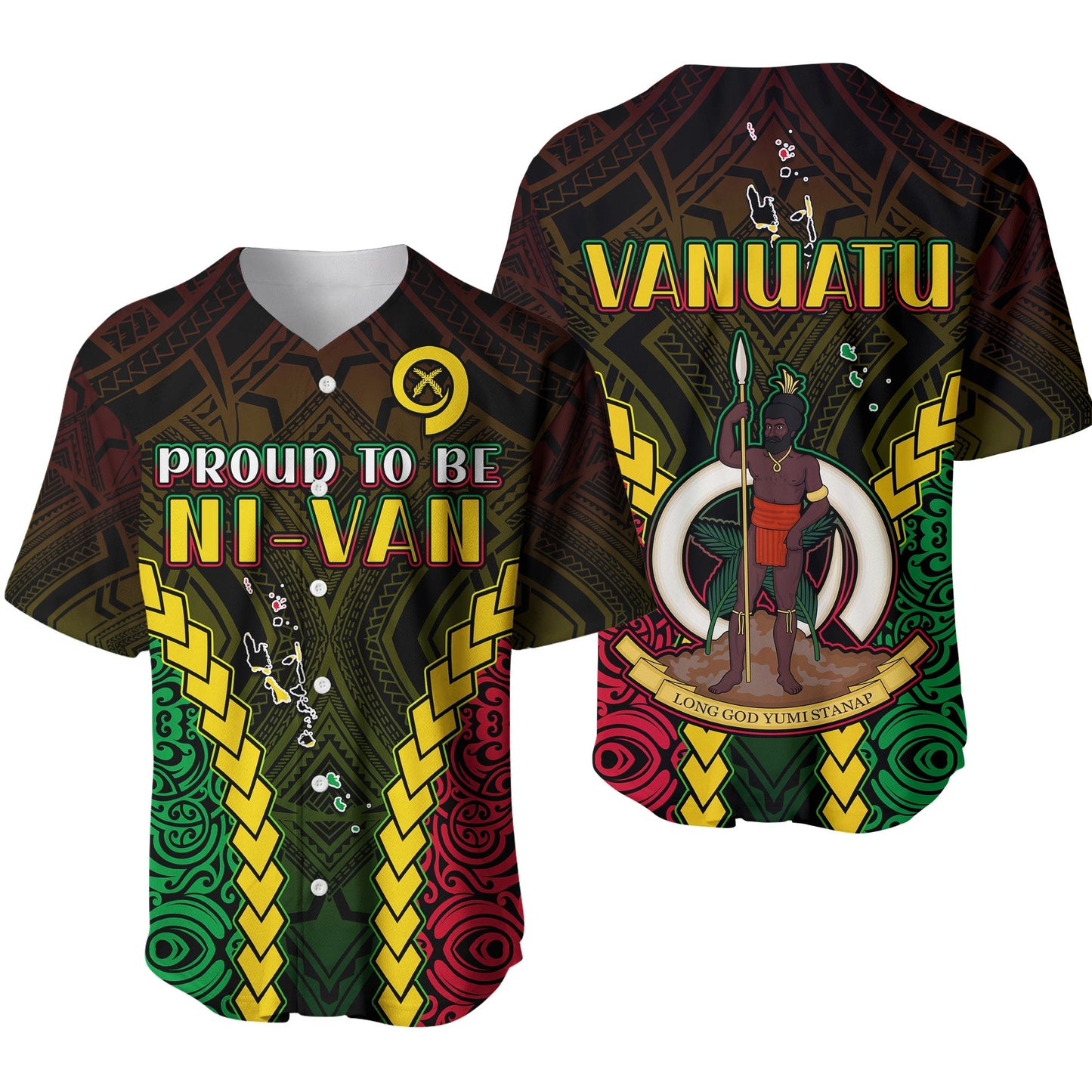 Vanuatu Indigenous Baseball Jersey Proud To Be Ni Vanuatu Polynesian Pattern Ver.01
