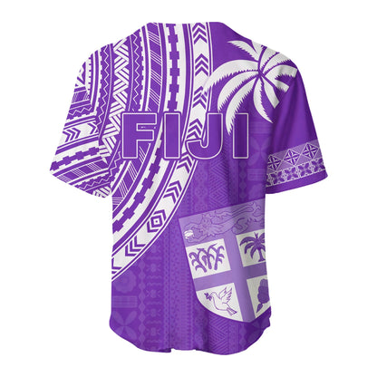 Fiji Rugby Sevens Baseball Jersey Fijian 7s Tapa Polynesian Purple