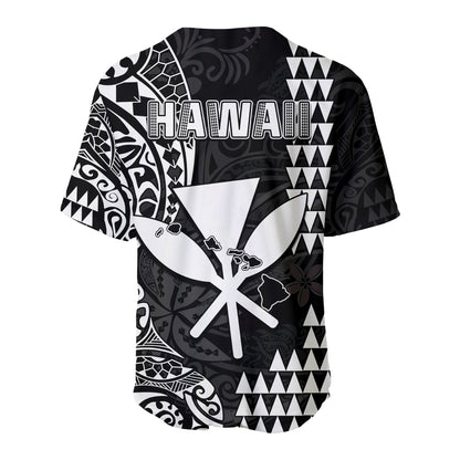 Hawaii Day Kakau Baseball Jersey Proud To Be Hawaiian Black King Kamehameha and Kanaka Maoli