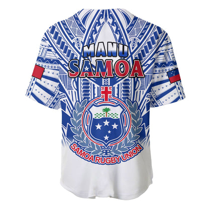 Samoa Rugby Baseball Jersey Manu Samoa 7s Ginger White Polynesian