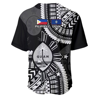 Guam and Philippines Baseball Jersey Guaman Filipinas Together Black Ver.01