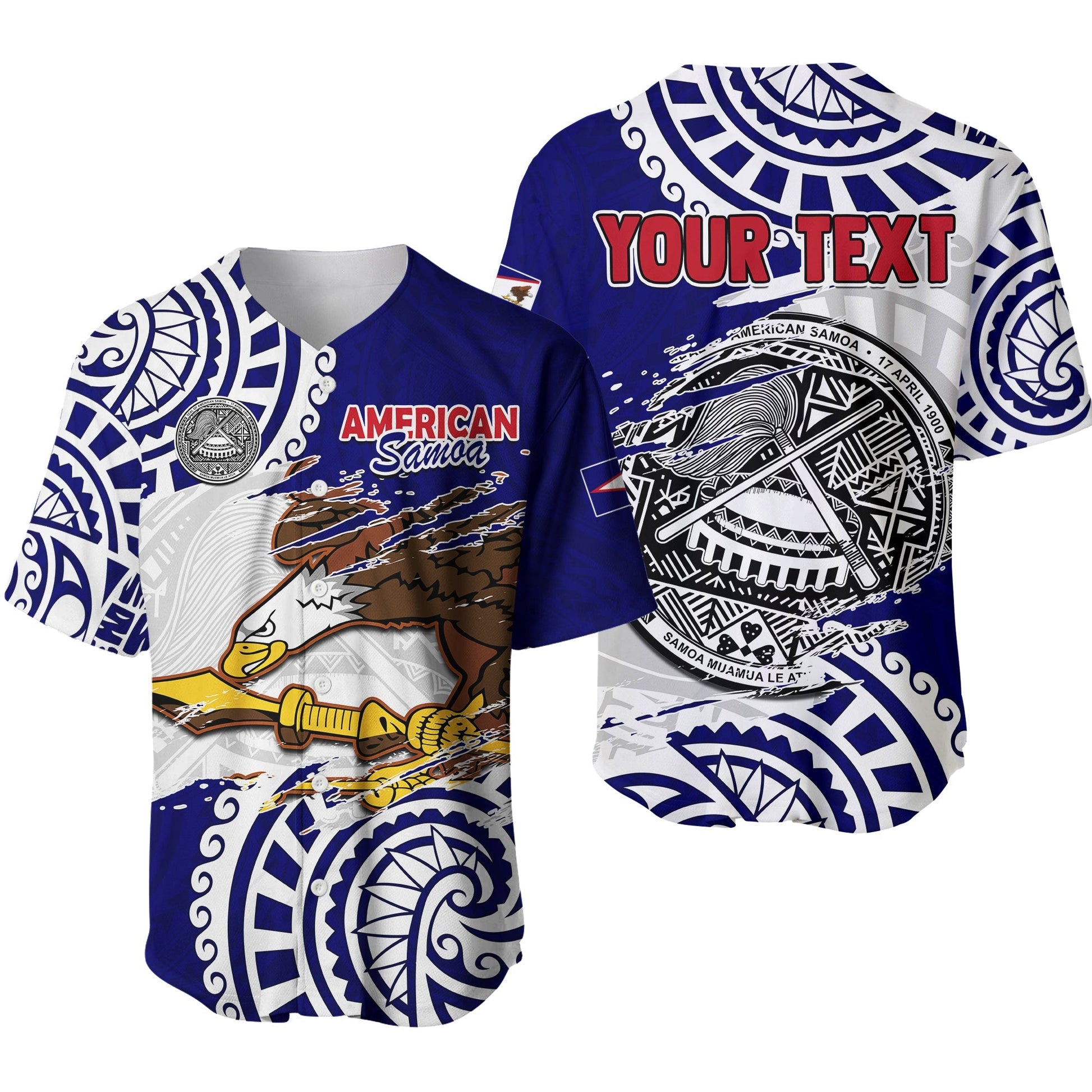 (Custom Personalised) American Samoa Independence Day Baseball Jersey Polynesian Special Version