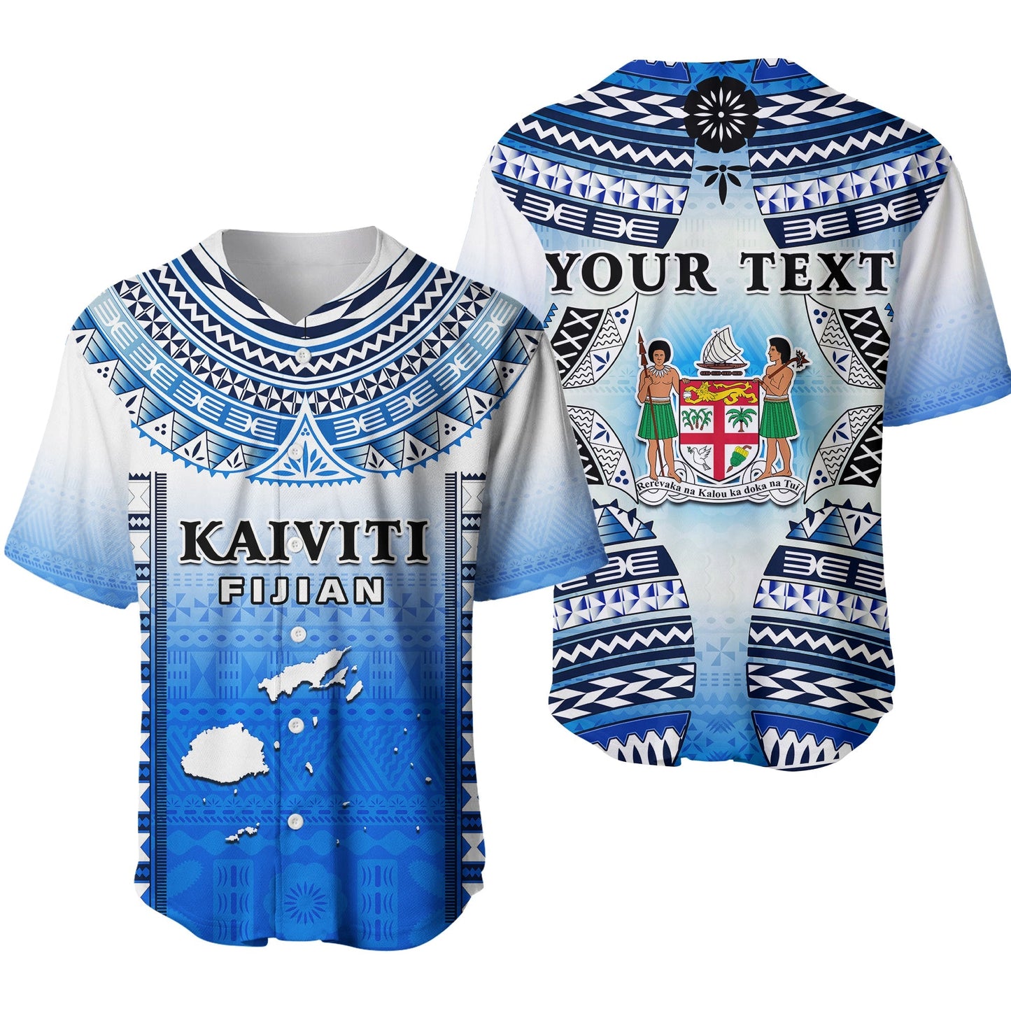 Custom Text And Number Fiji Baseball Jersey Kaiviti Fijian Special Tapa Pattern