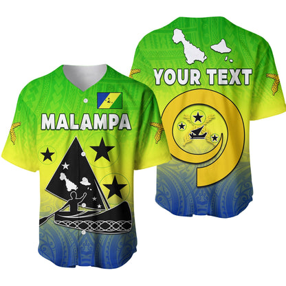 (Custom Personalised) Malampa Province Baseball Jersey Native Canoe Mix Vanuatu Pig Tusk Green Version