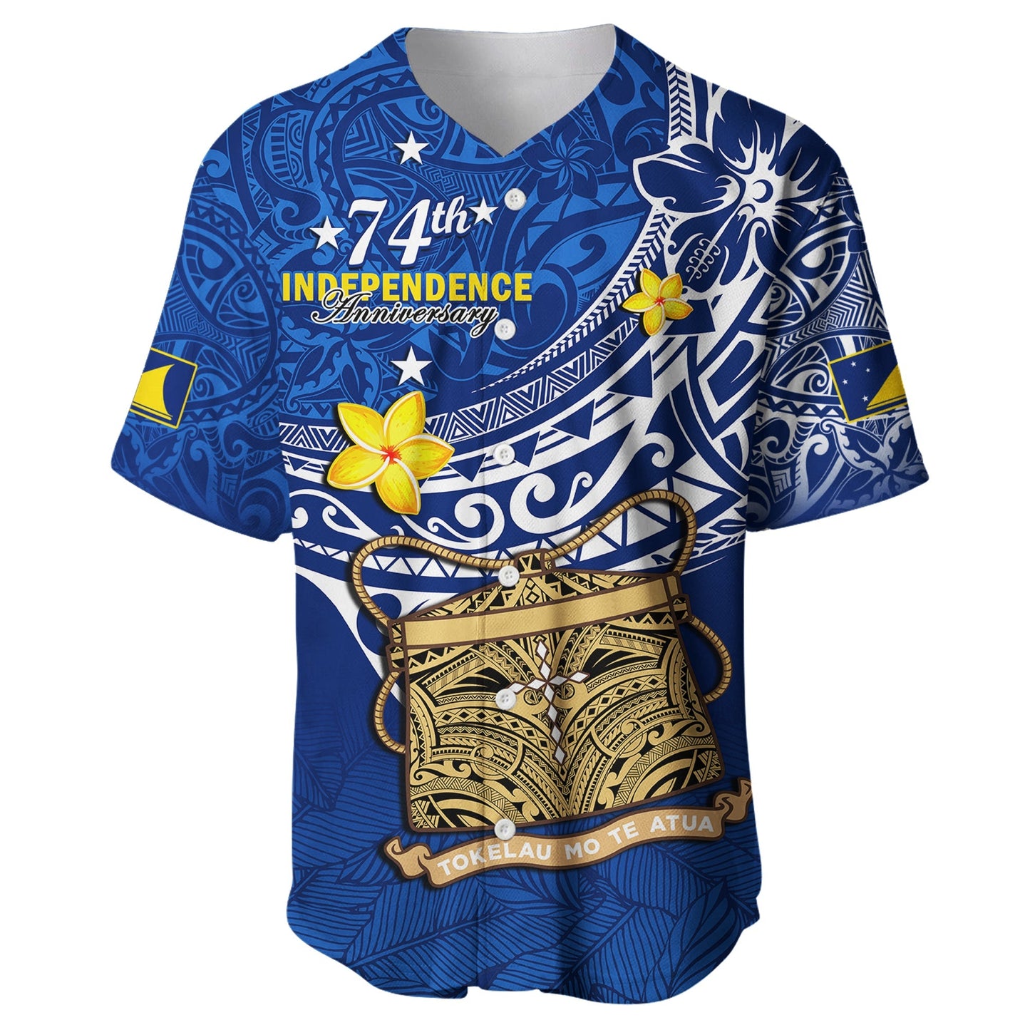 Tokelau Baseball Jersey National Badge Polynesian Happy 74th Independence Anniversary