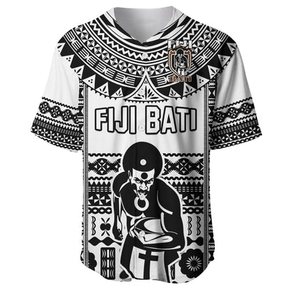 Custom Text And Number Fiji Rugby Baseball Jersey Pacific The Bati Black Fijian Tapa