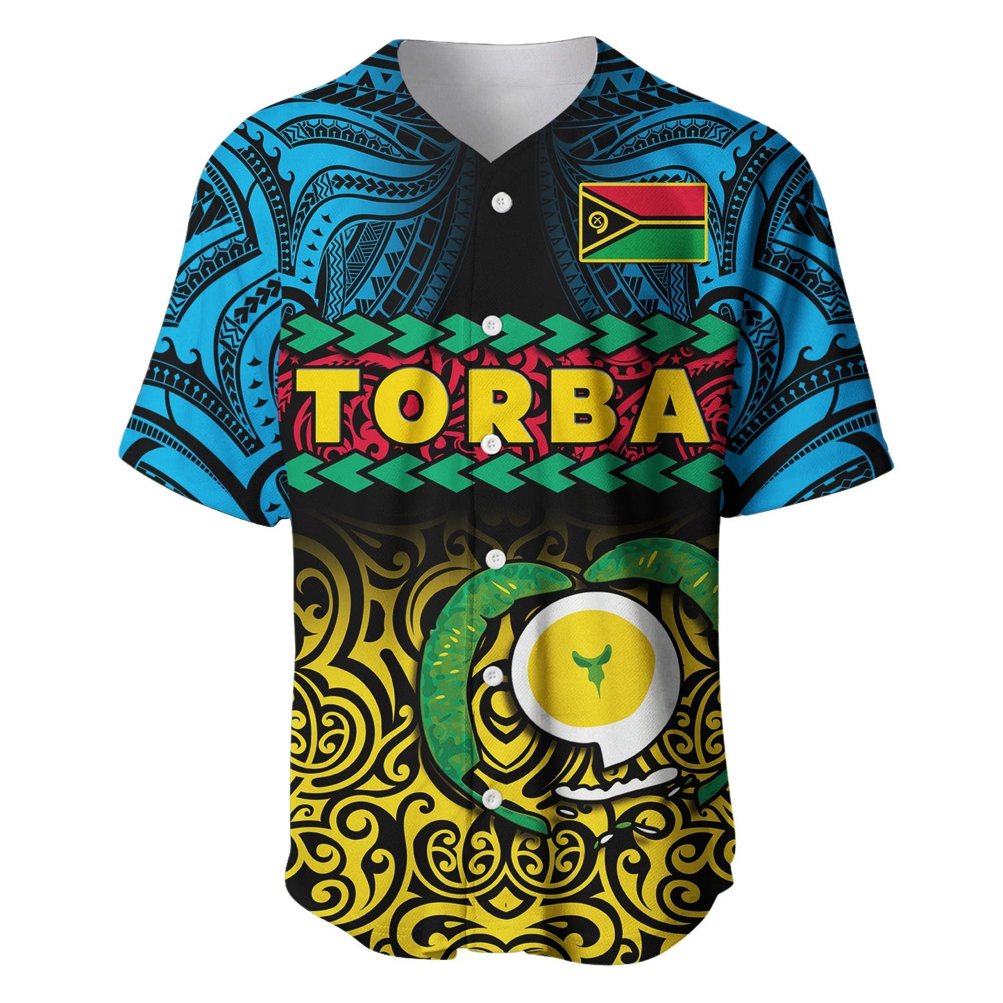 Torba Province Baseball Jersey Vanuatu Pig Tusk Polynesian Flag Style