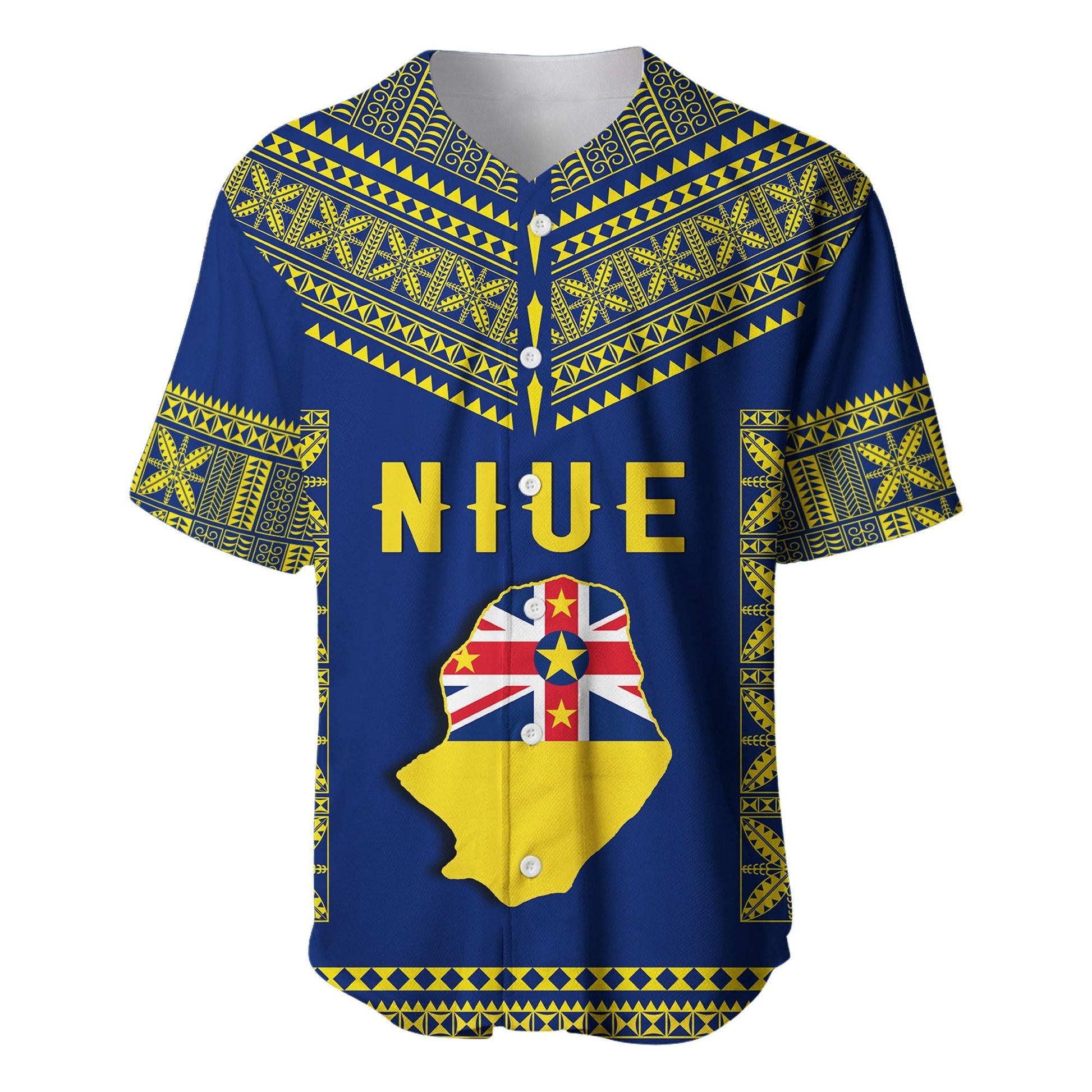 Niue Baseball Jersey Happy Constitution Day Niuean Hiapo Crab With Map