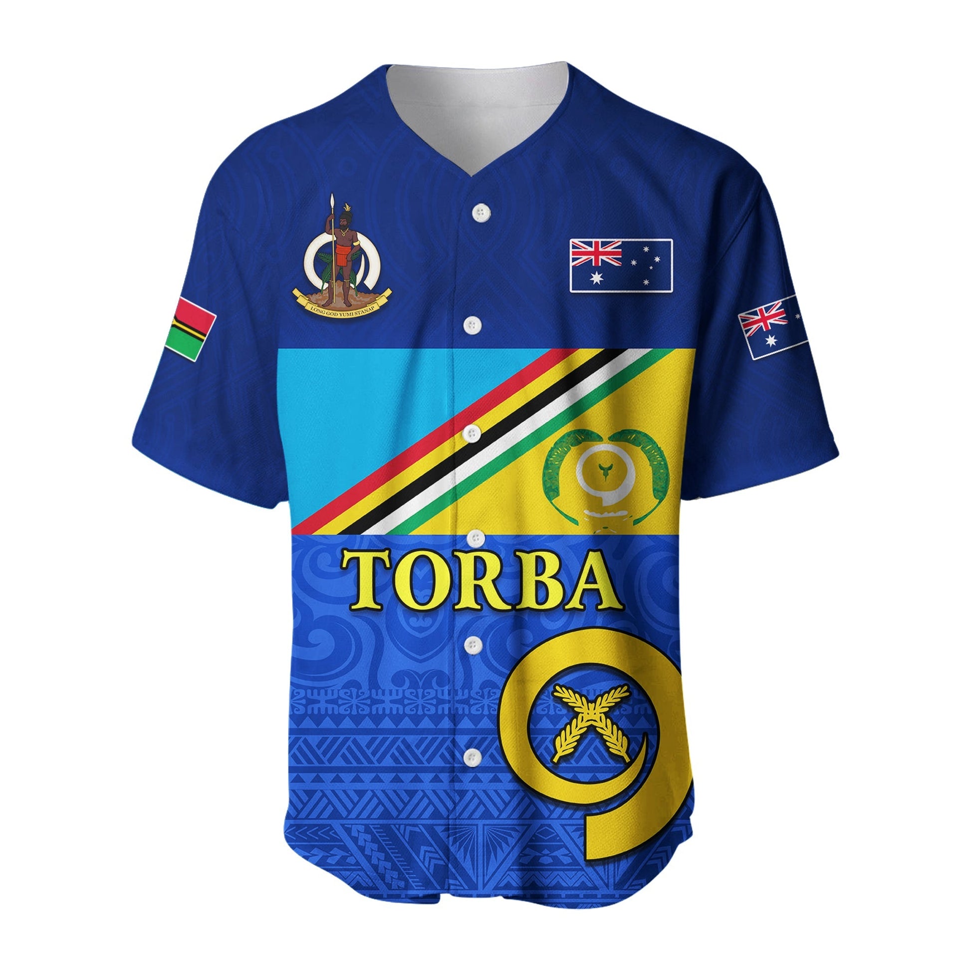 Torba Vanuatu Province Baseball Jersey Mix Australia Flag