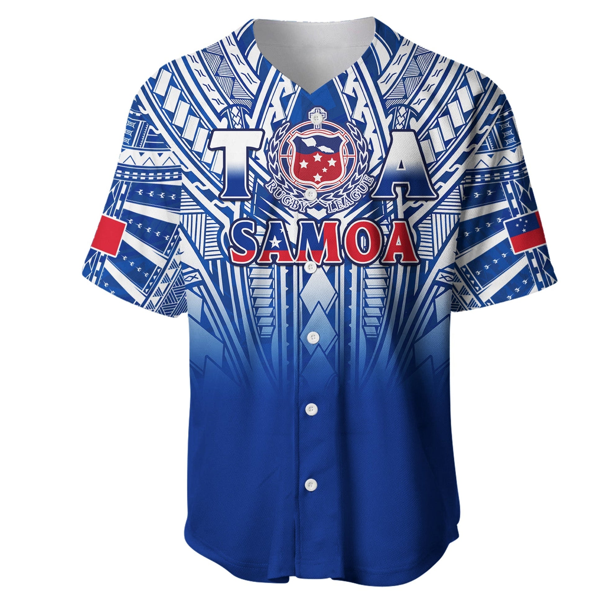 Samoa Rugby Baseball Jersey Personalise Toa Samoa Polynesian Pacific Navy Version
