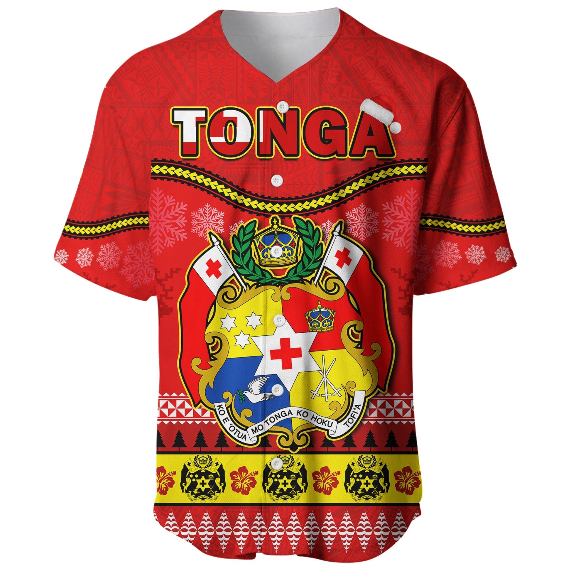 Tonga Christmas Baseball Jersey Tongan Ngatu Kilisimasi Fiefia
