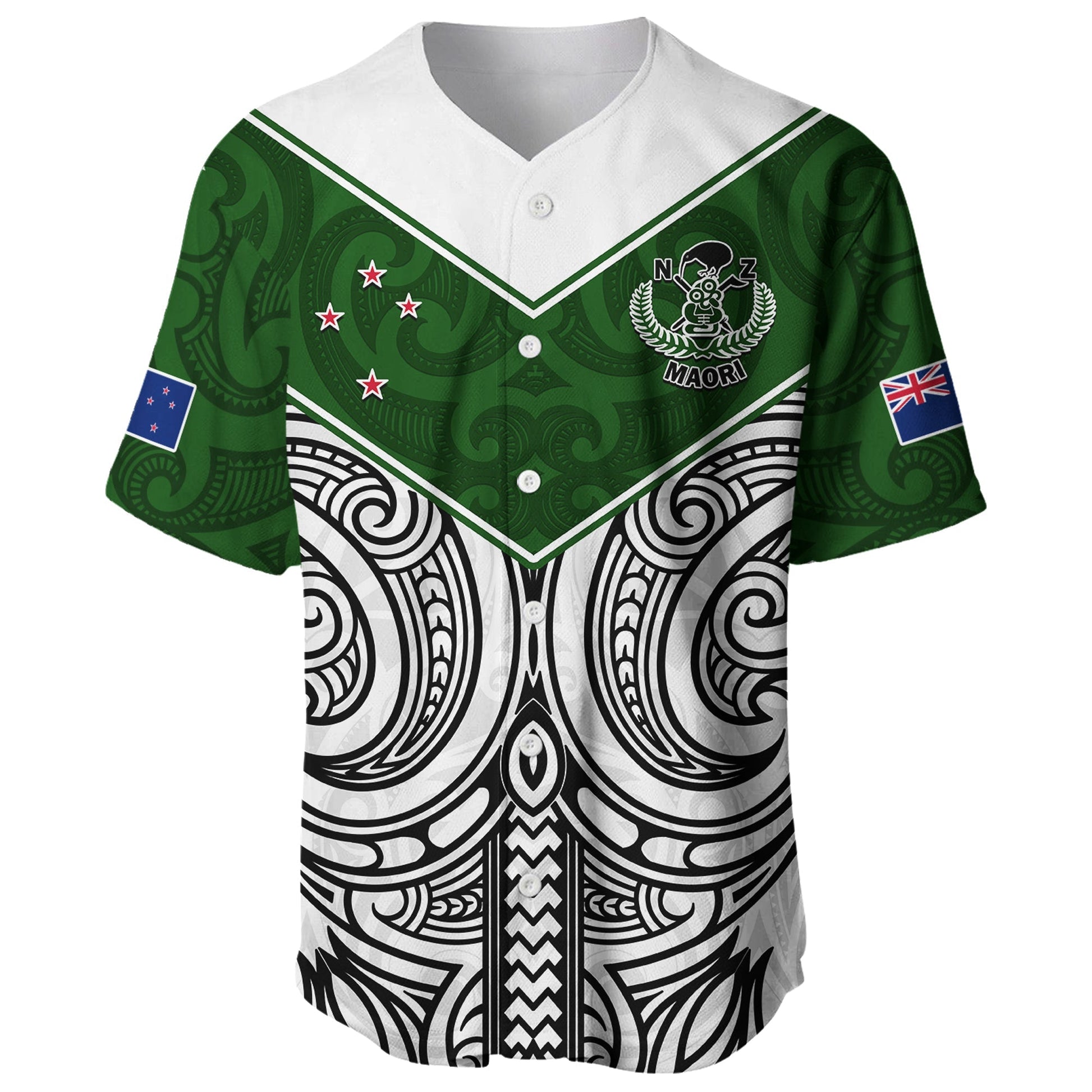 New Zealand Silver Fern Rugby Baseball Jersey Maori Pacific