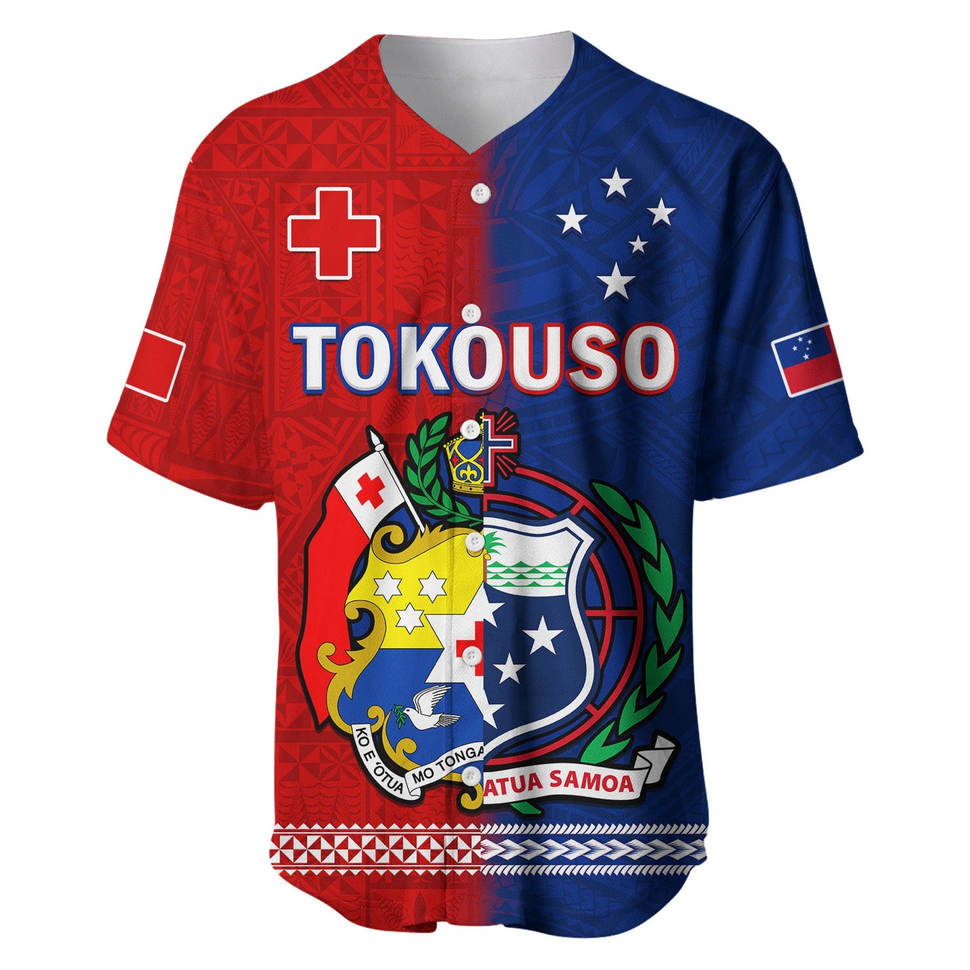 TokoUso Baseball Jersey Tonga and Samoa United We Stand Divided We Fall