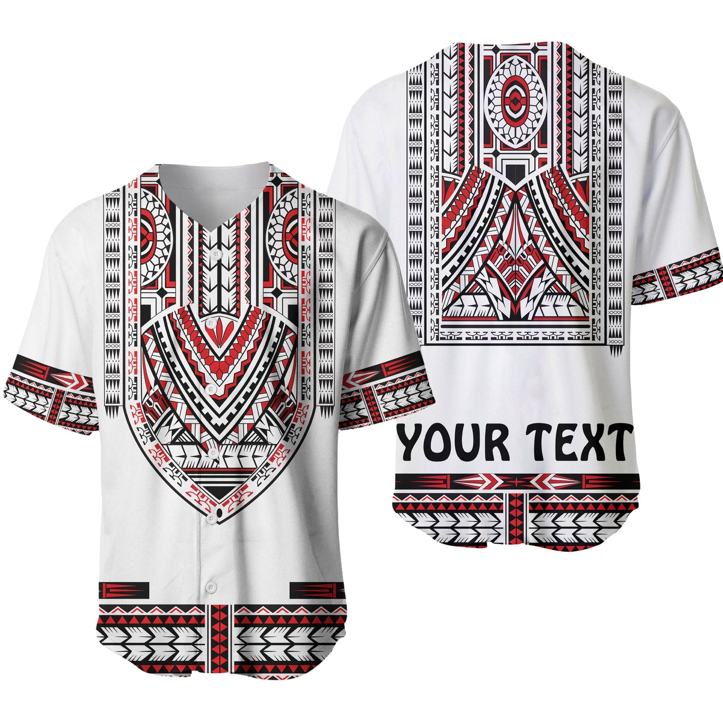 (Custom Personalised) Polynesian Baseball Jersey Dashiki With Polynesian Tattoo Royal Version