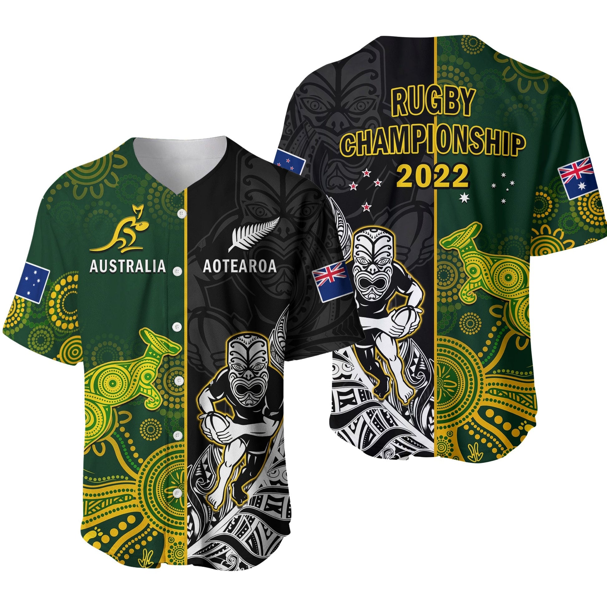 Australia Rugby Mix Aotearoa Rugby Baseball Jersey Wallabies All Black Special Version Ver.01