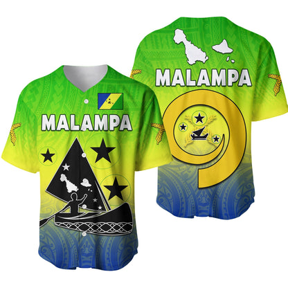 Malampa Province Baseball Jersey Native Canoe Mix Vanuatu Pig Tusk Green Version