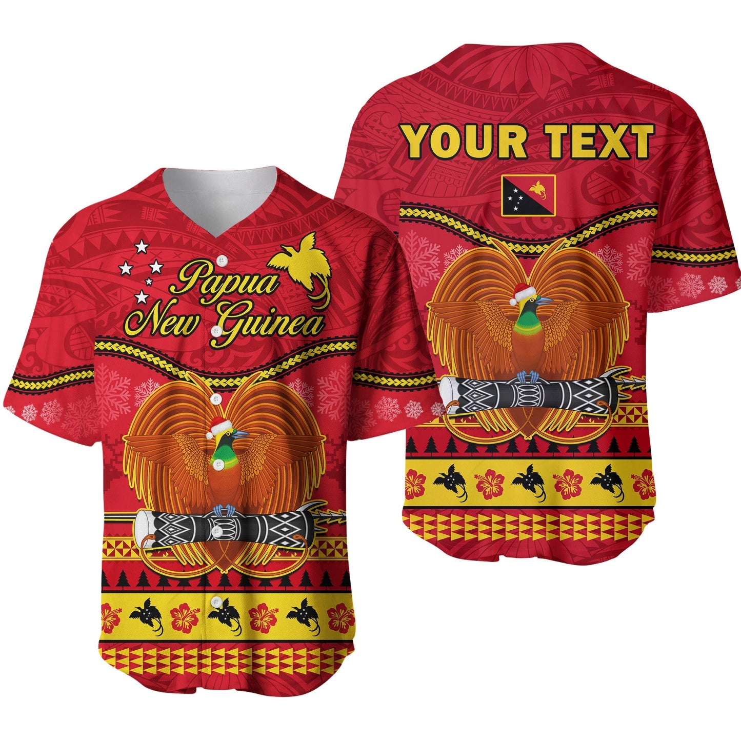 (Custom Personalised) Papua New Guinea Christmas Baseball Jersey Bird Of Paradise Bikpela Hamamas Blong Dispela Krismas