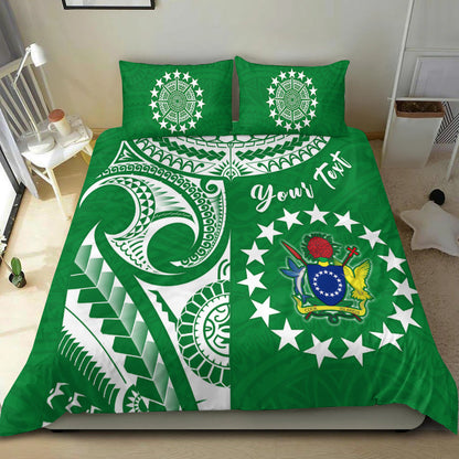 (Custom Personalised) Cook Islands Tatau Bedding Set Symbolize Passion Stars Version Green