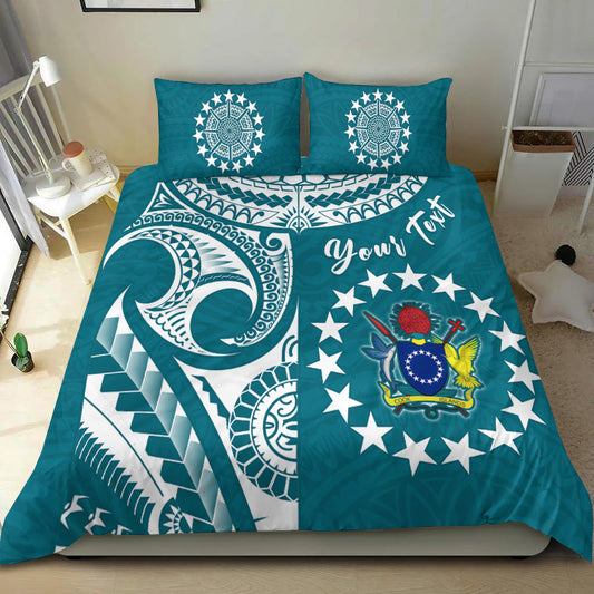 (Custom Personalised) Cook Islands Tatau Bedding Set Symbolize Passion Stars Version Blue