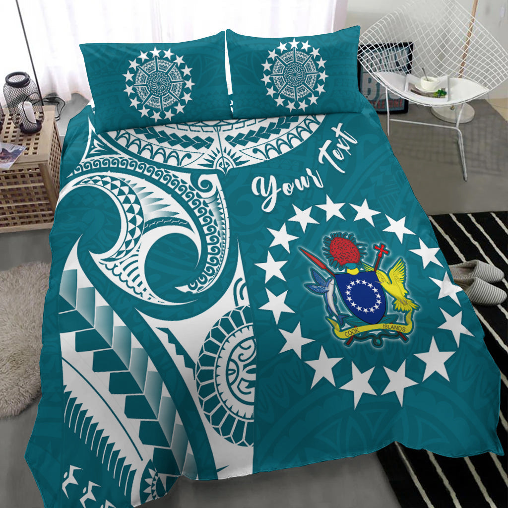 (Custom Personalised) Cook Islands Tatau Bedding Set Symbolize Passion Stars Version Blue