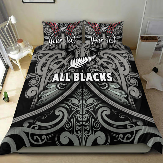(Custom Personalised) New Zealand Silver Fern Rugby Bedding Set All Black NZ Maori Pattern