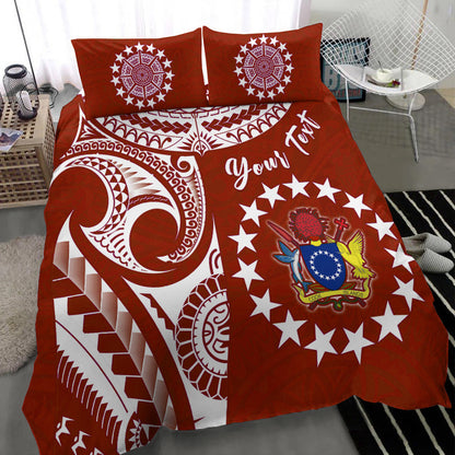 (Custom Personalised) Cook Islands Tatau Bedding Set Symbolize Passion Stars Version Red