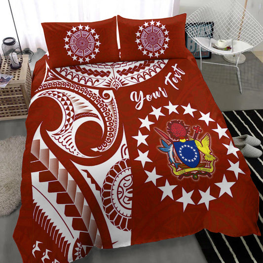(Custom Personalised) Cook Islands Tatau Bedding Set Symbolize Passion Stars Version Red