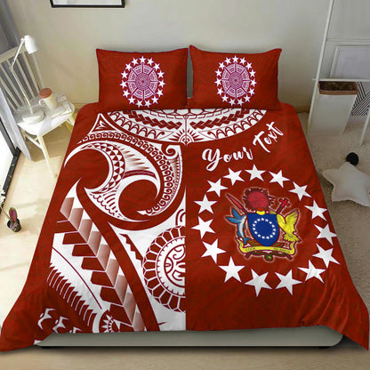 (Custom Personalised) Cook Islands Tatau Bedding Set Symbolize Passion Stars Version Red