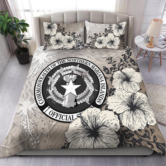 Northern Mariana Islands Bedding Set Vintage Luxury Floral Style