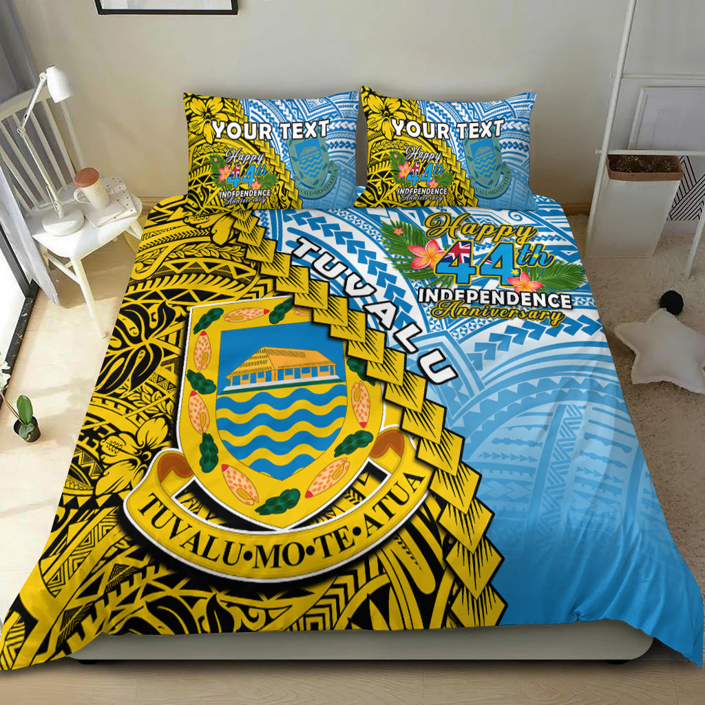 (Custom Personalised) Tuvalu 1978 Bedding Set Happy 44th Independence Anniversary Polynesian Pattern