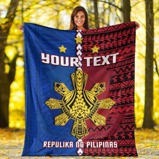 Custom Personalised Philippines Premium Blanket Pilipinas Sun Mix Polynesian Pattern