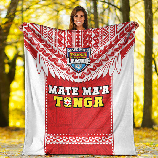 Tonga Rugby Premium Blanket Mate Maa Tonga Pacific Ngatu White