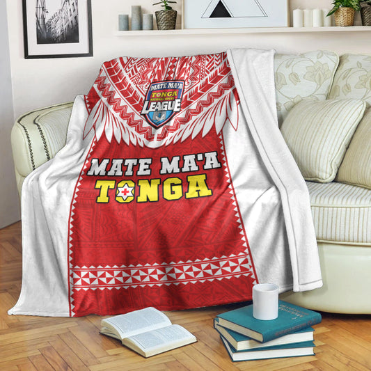 Tonga Rugby Premium Blanket Mate Maa Tonga Pacific Ngatu White