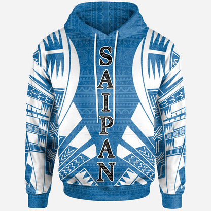 Saipan Island CNMI All Over Hoodie Tattoo Style