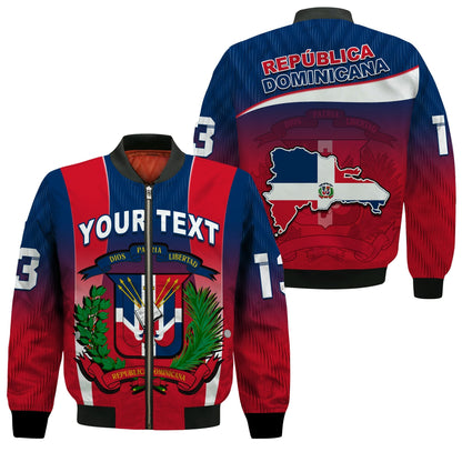 (Custom Personalised) Dominican Republic Bomber Jacket Dominicana Style Sporty