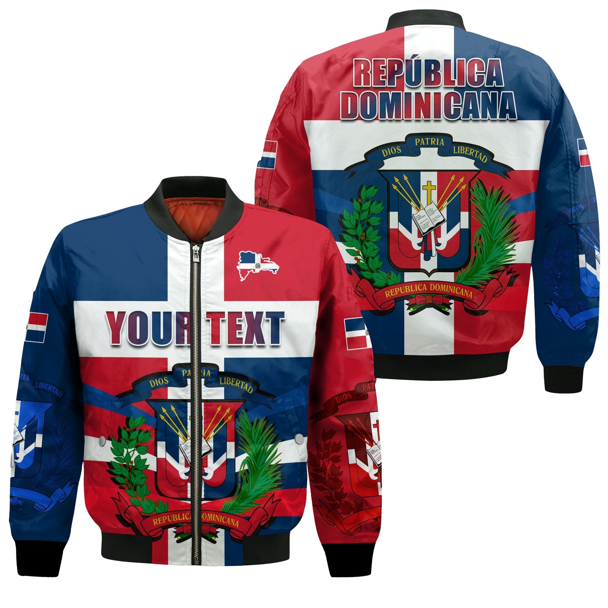 (Custom Personalised) Dominican Republic Bomber Jacket Dominicana Proud Style Flag