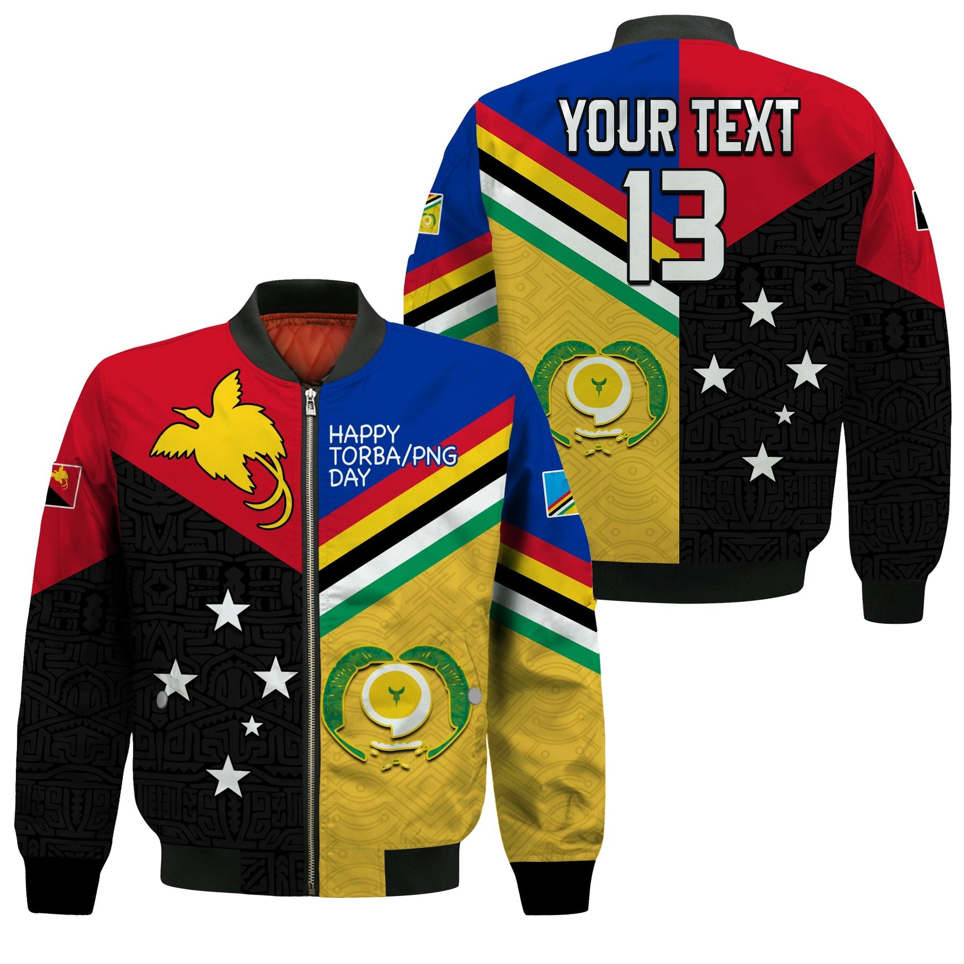 (Custom Text and Number) Torba PNG Day Bomber Jacket 2022 Simple Polynesia