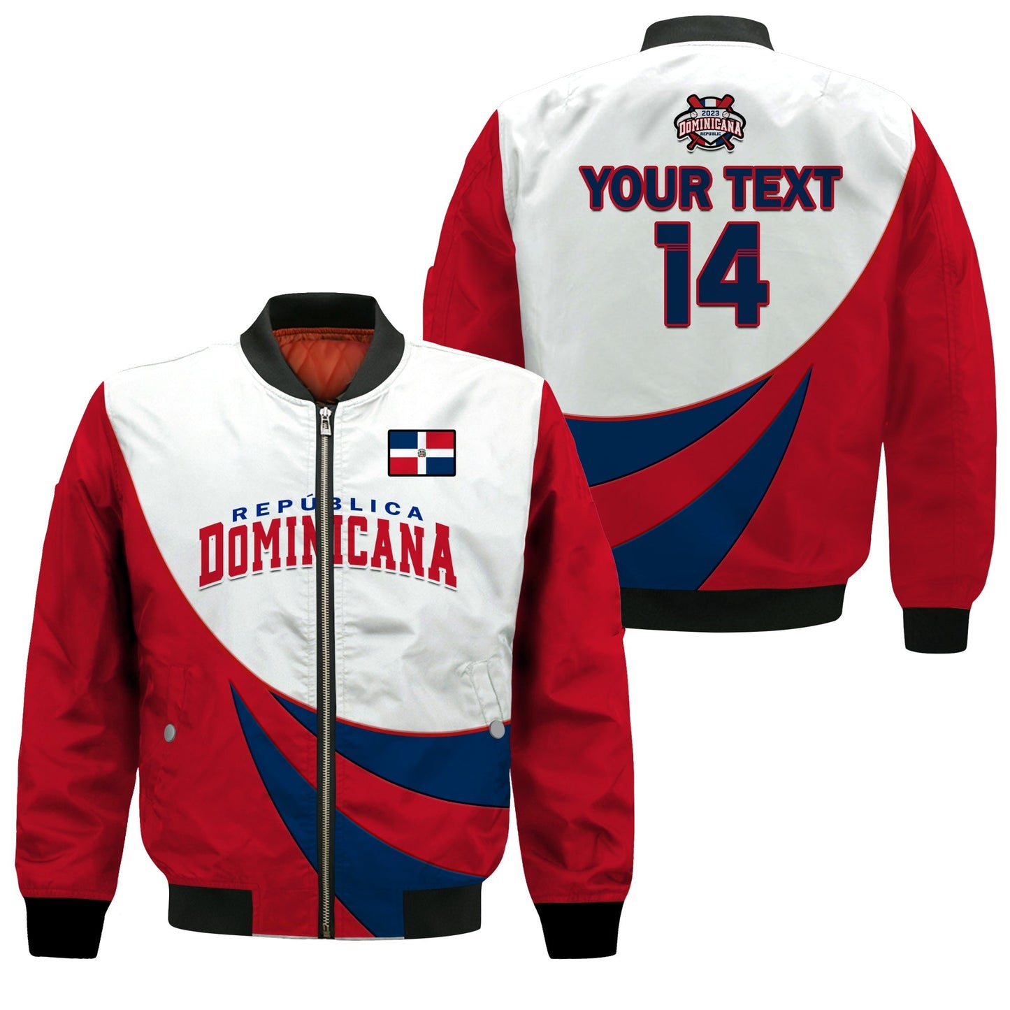 (Custom Text And Number) Republica Dominicana 2023 Bomber Jacket Baseball