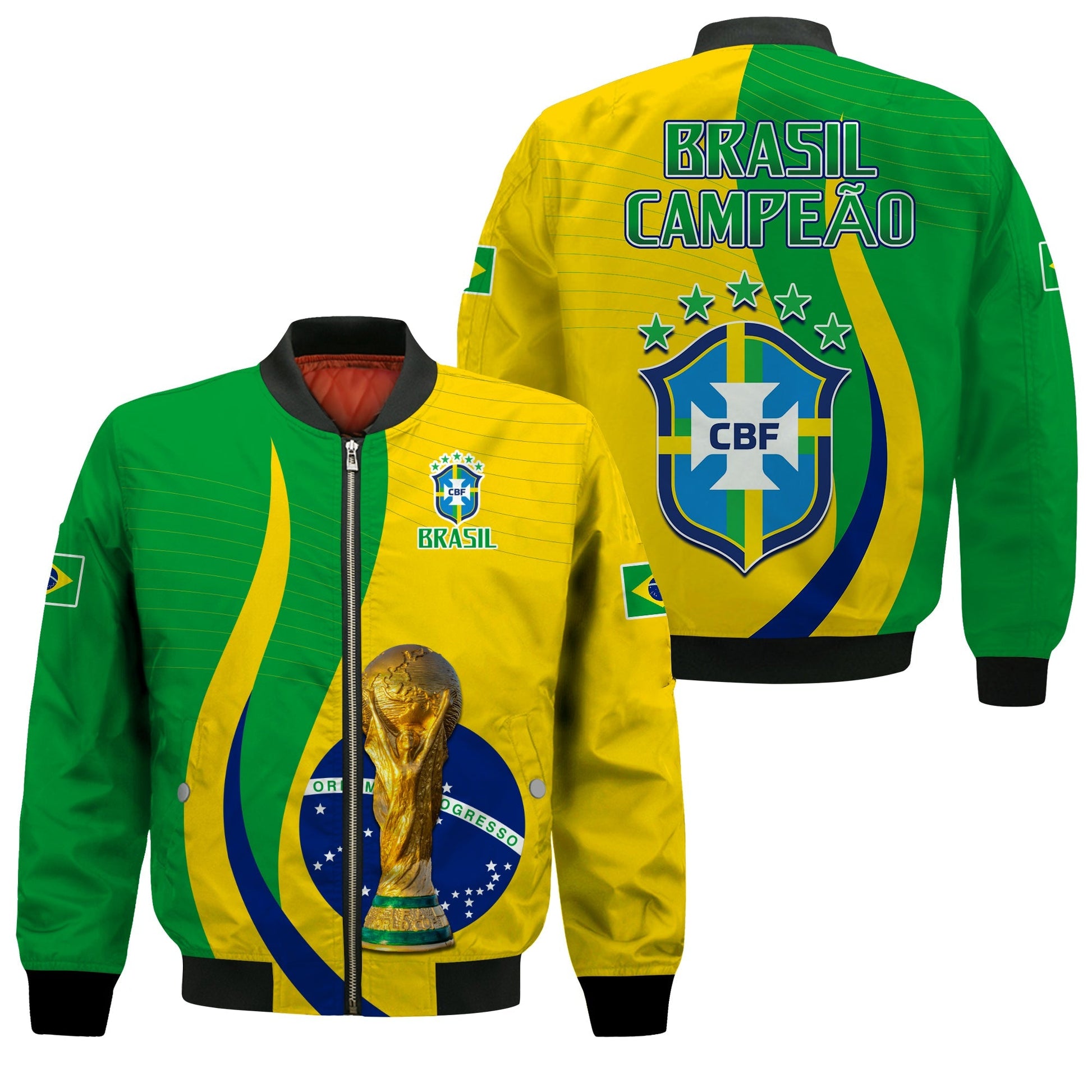 Brazil Football Champions Bomber Jacket Selecao Style Vibe