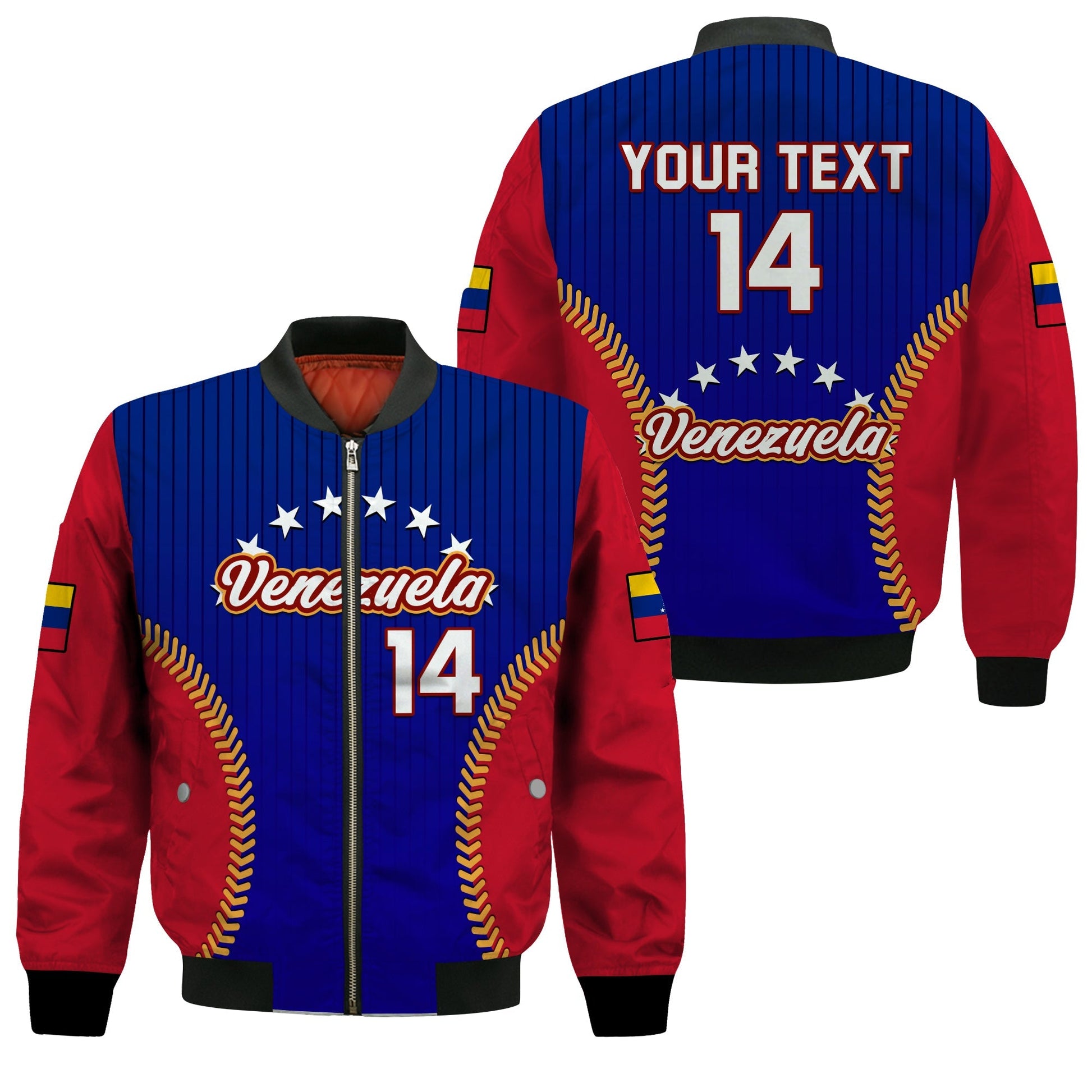 (Custom Text And Number) Venezuela 2023 Bomber Jacket Baseball Sporty Version