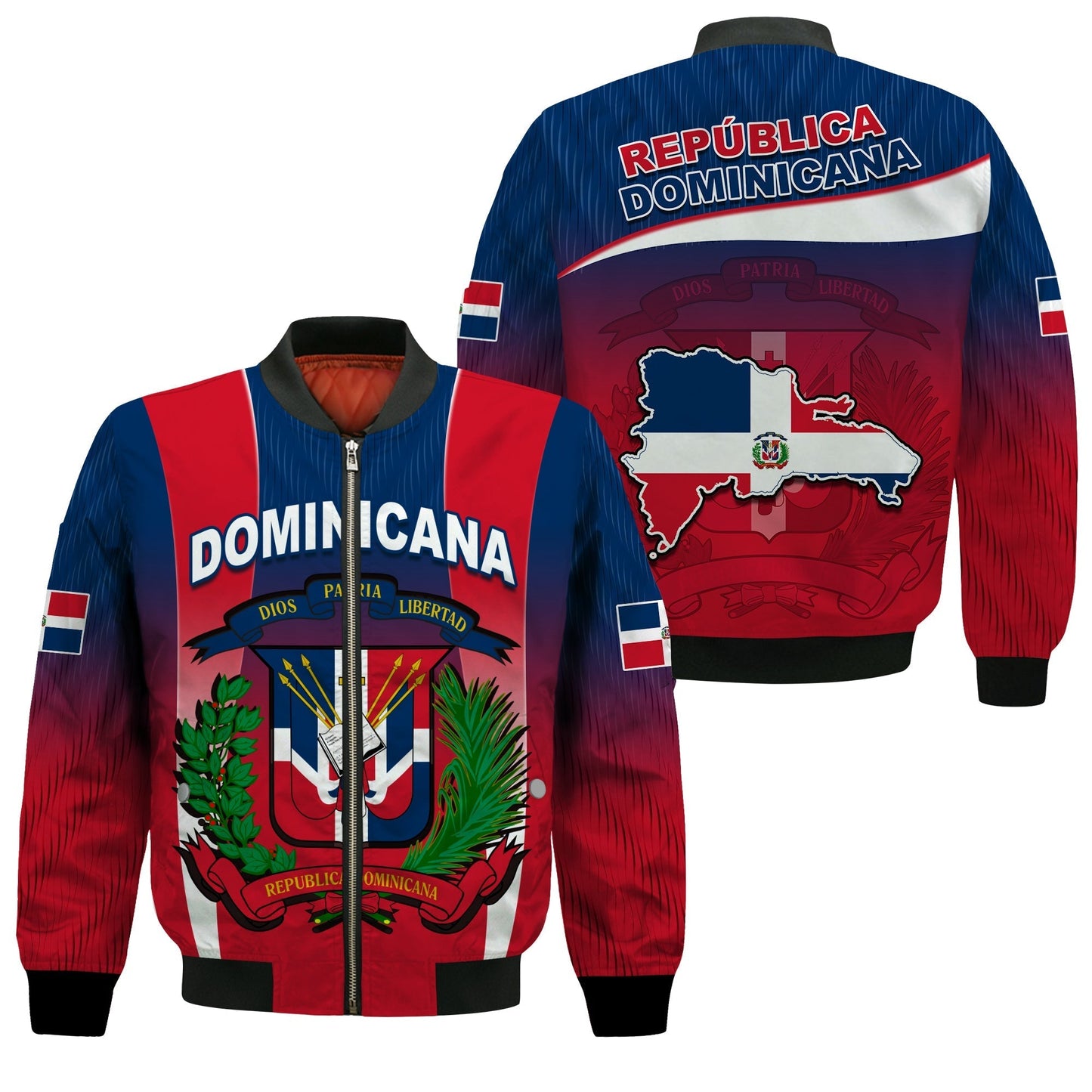 Dominican Republic Bomber Jacket Dominicana Style Sporty