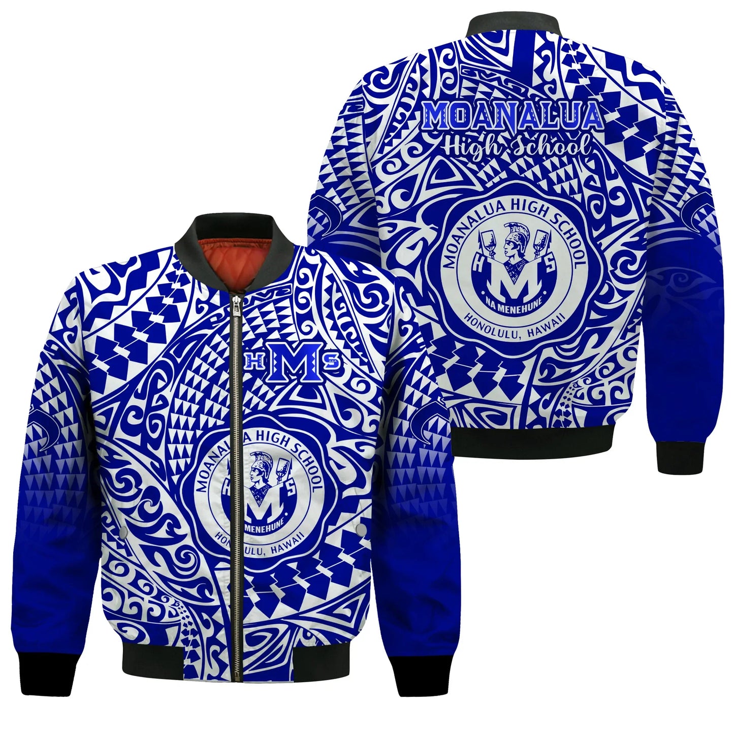 Hawaii Bomber Jacket Moanalua High School Tribal Kakau