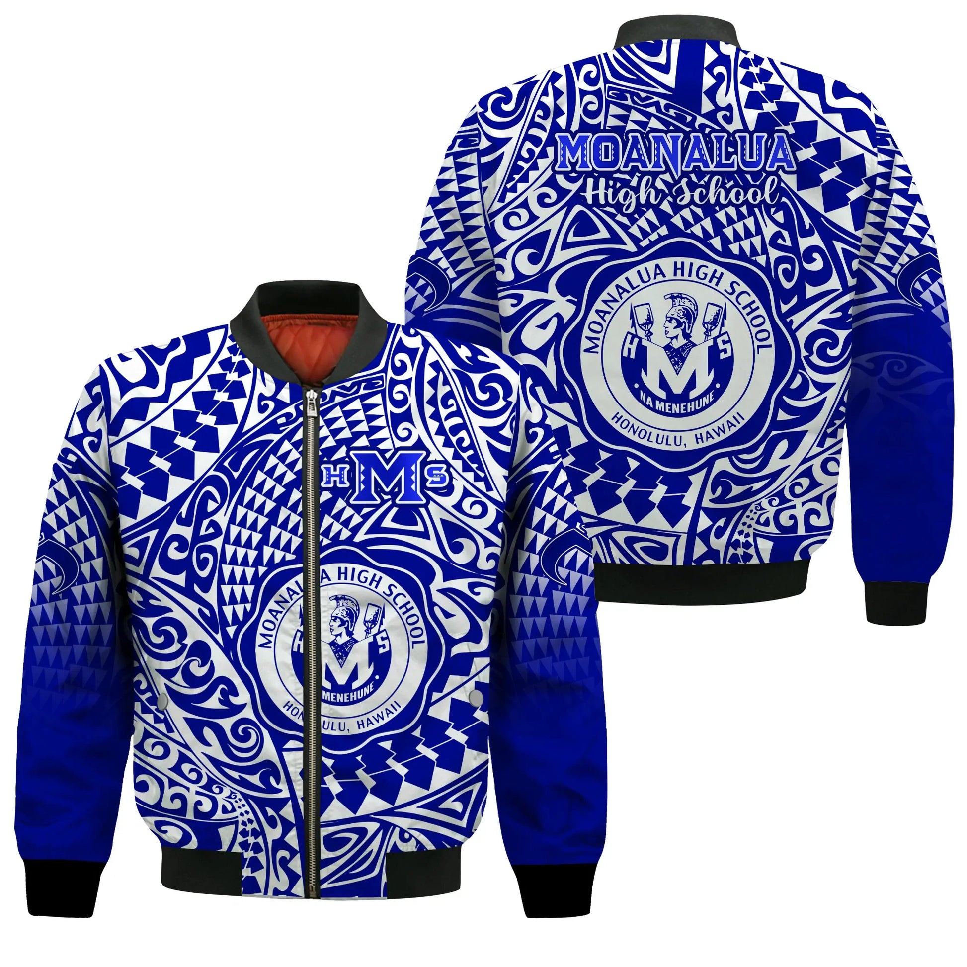 Hawaii Bomber Jacket Moanalua High School Tribal Kakau