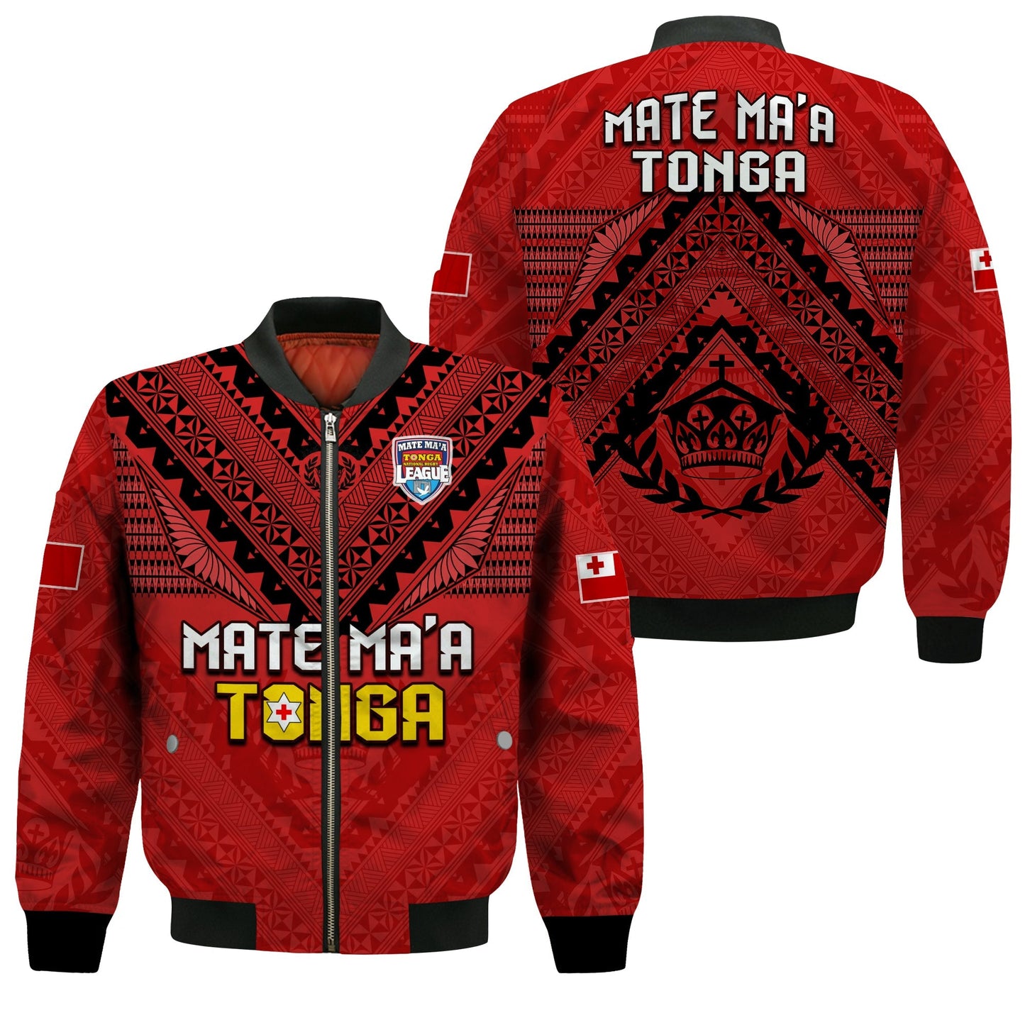 Tonga Rugby MMT Bomber Jacket Ngatu Mate Maa Tonga Simple