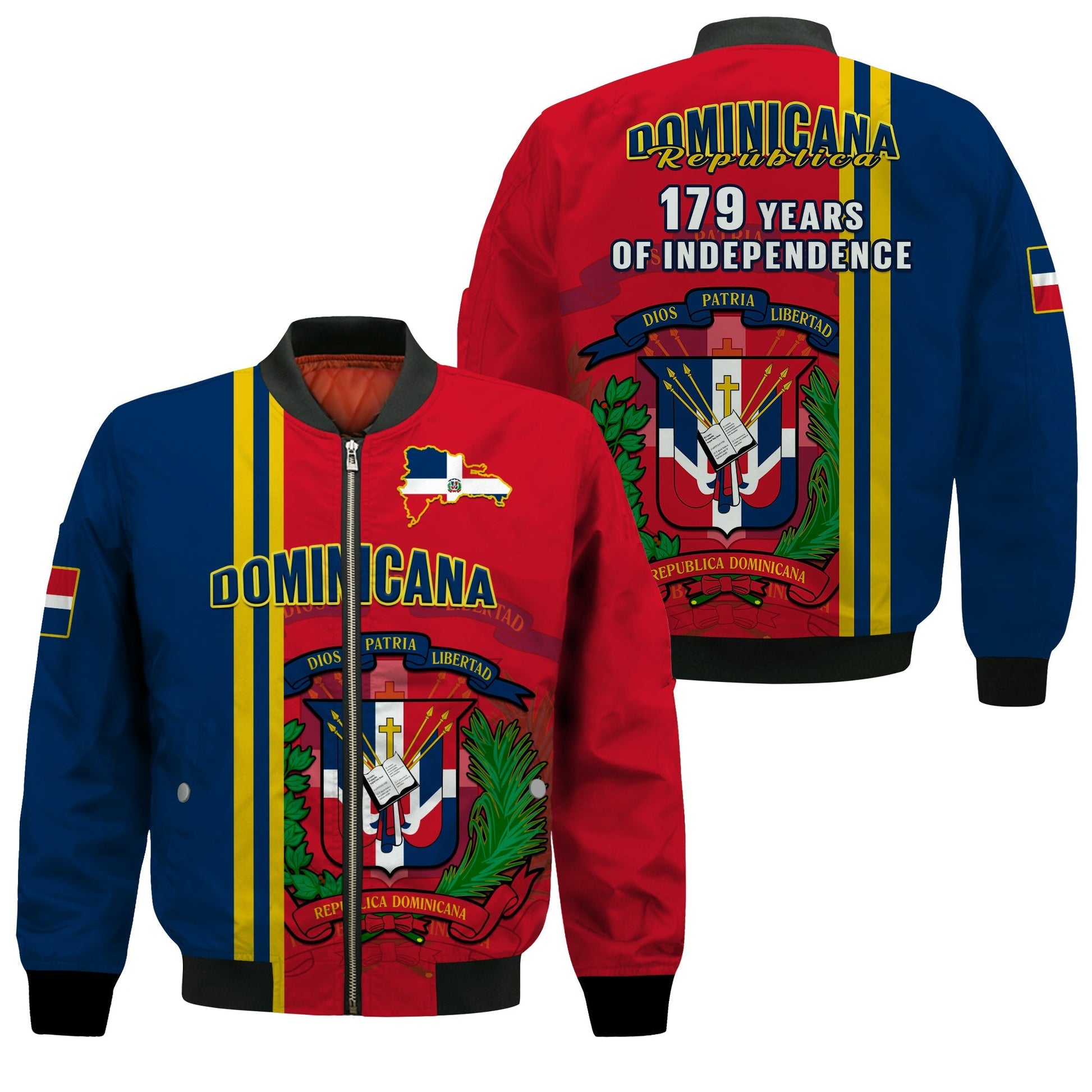Dominican Republic Bomber Jacket Happy 179 Years Of Independence